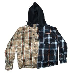Men’s Air walk  by Firever 21- Plaid Button-Up Shirt with Hood